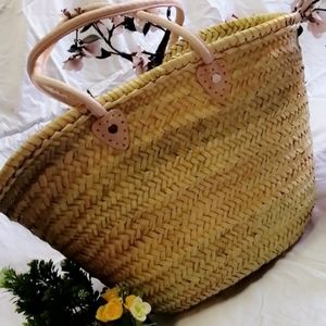 French market Straw bag basket morrocan beach bag and mu…